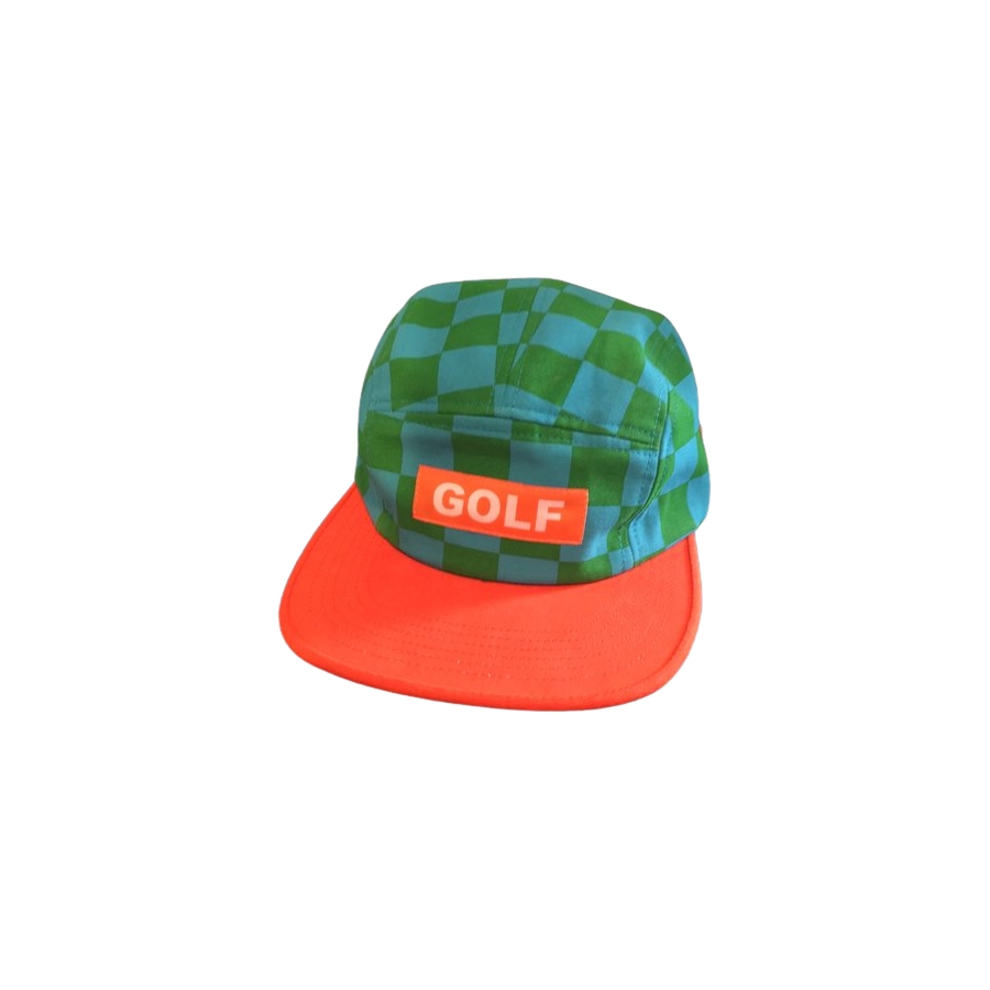 GOLF CHECKERED CAMP HAT  BLUE/GREEN