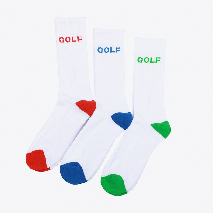 GOLF 3 PACK SOCKS BLUE/RED/GREEN