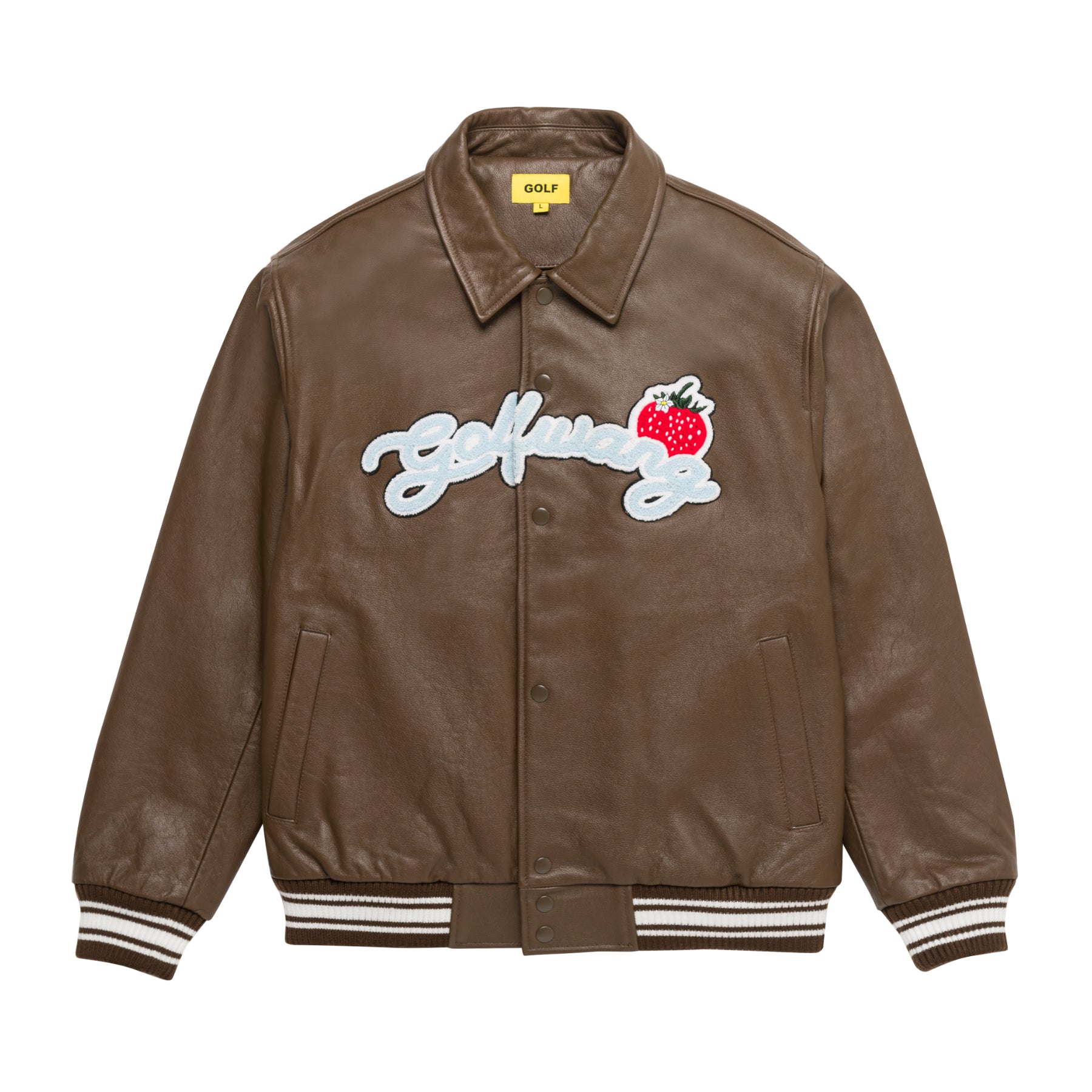Strawberry Leather Jacket Brown - Fall/Winter 2022 - Golf Wang