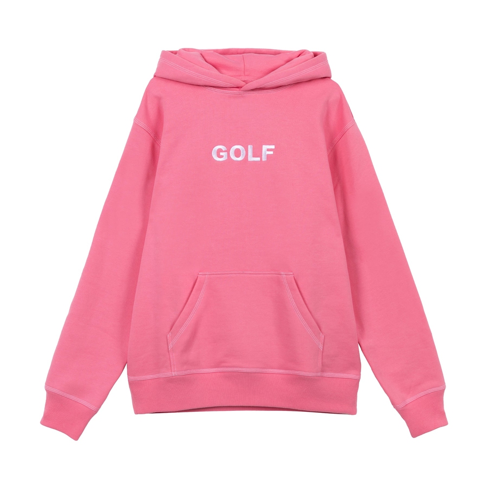 CONTRAST STITCH LOGO HOODIE Pink