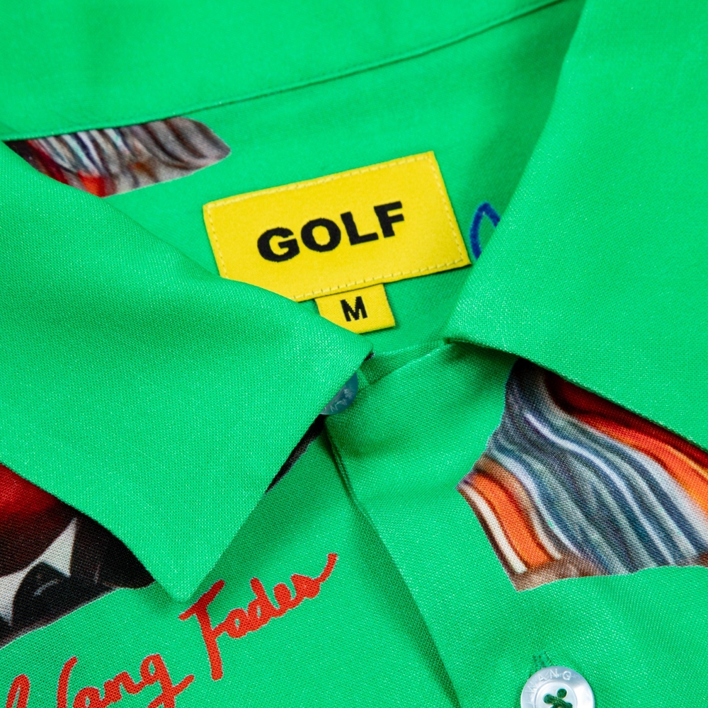 BARBERSHOP RAYON BUTTON UP Green