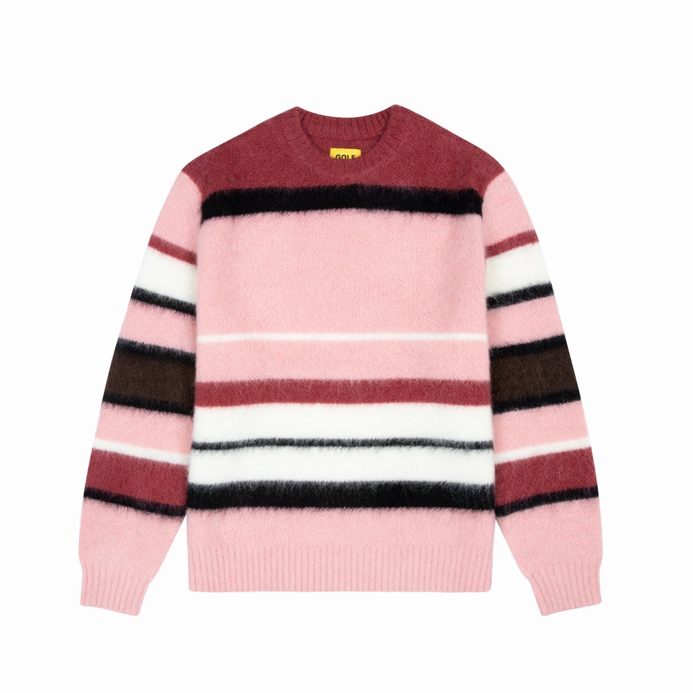 MOHAIR STRIPED SWEATER Pink Multi
