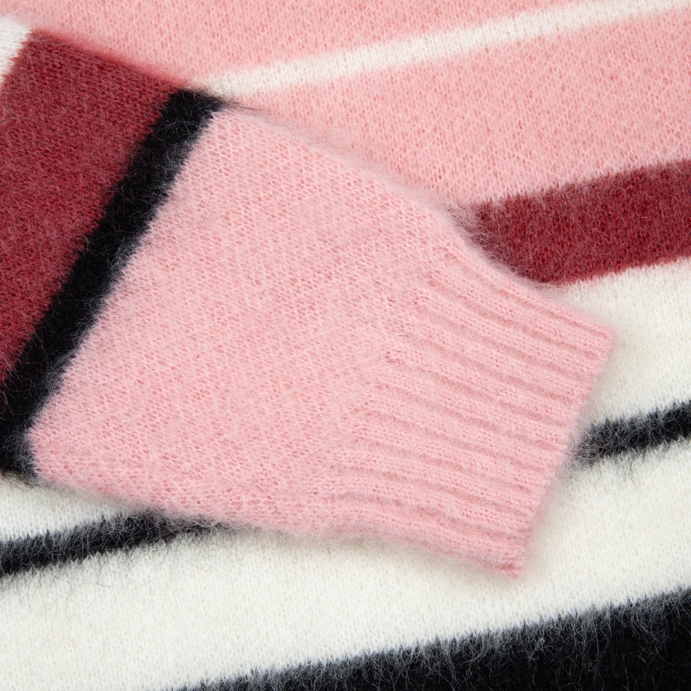MOHAIR STRIPED SWEATER Pink Multi