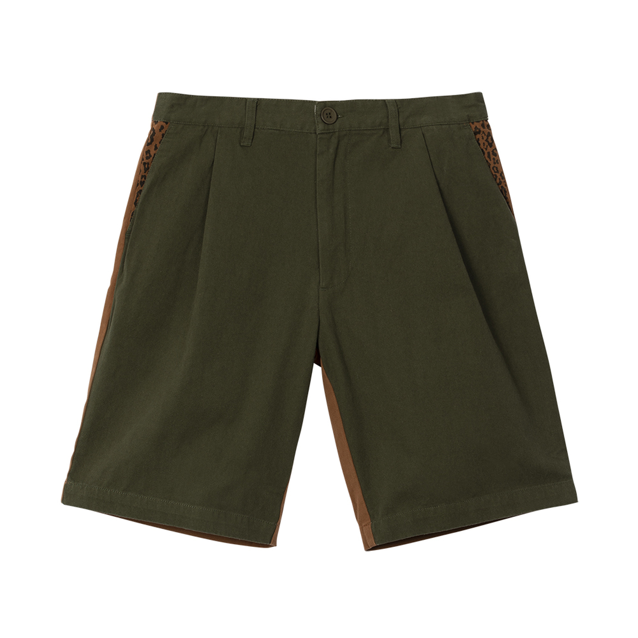 Thumbnail COLOR SPLIT PLEATED SHORTS ARMY GREEN