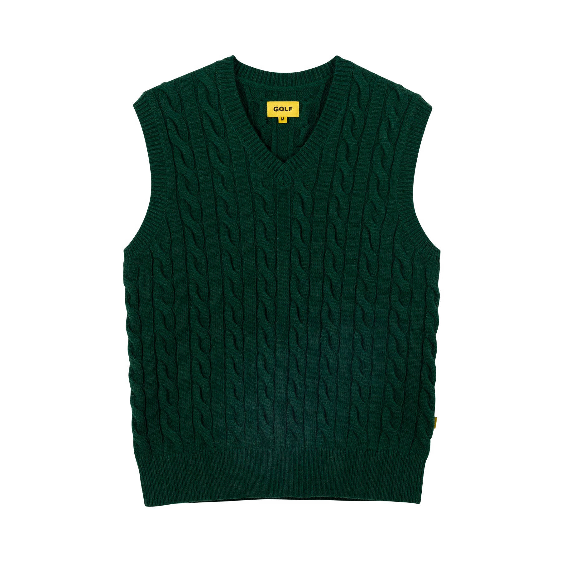 Cable Knit Sweater Vest Green - Summer 2022 - Golf Wang