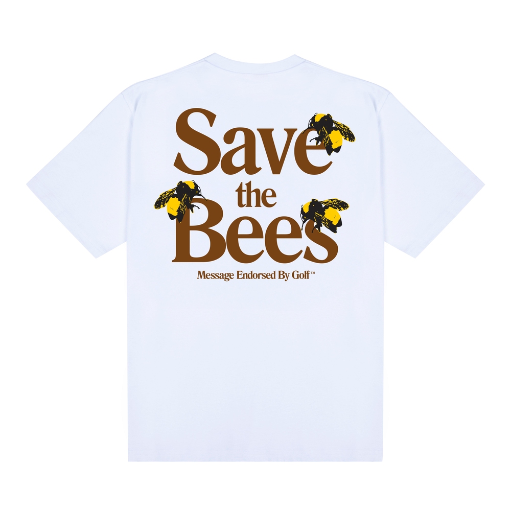 SAVE THE BEES TEE White/Brown