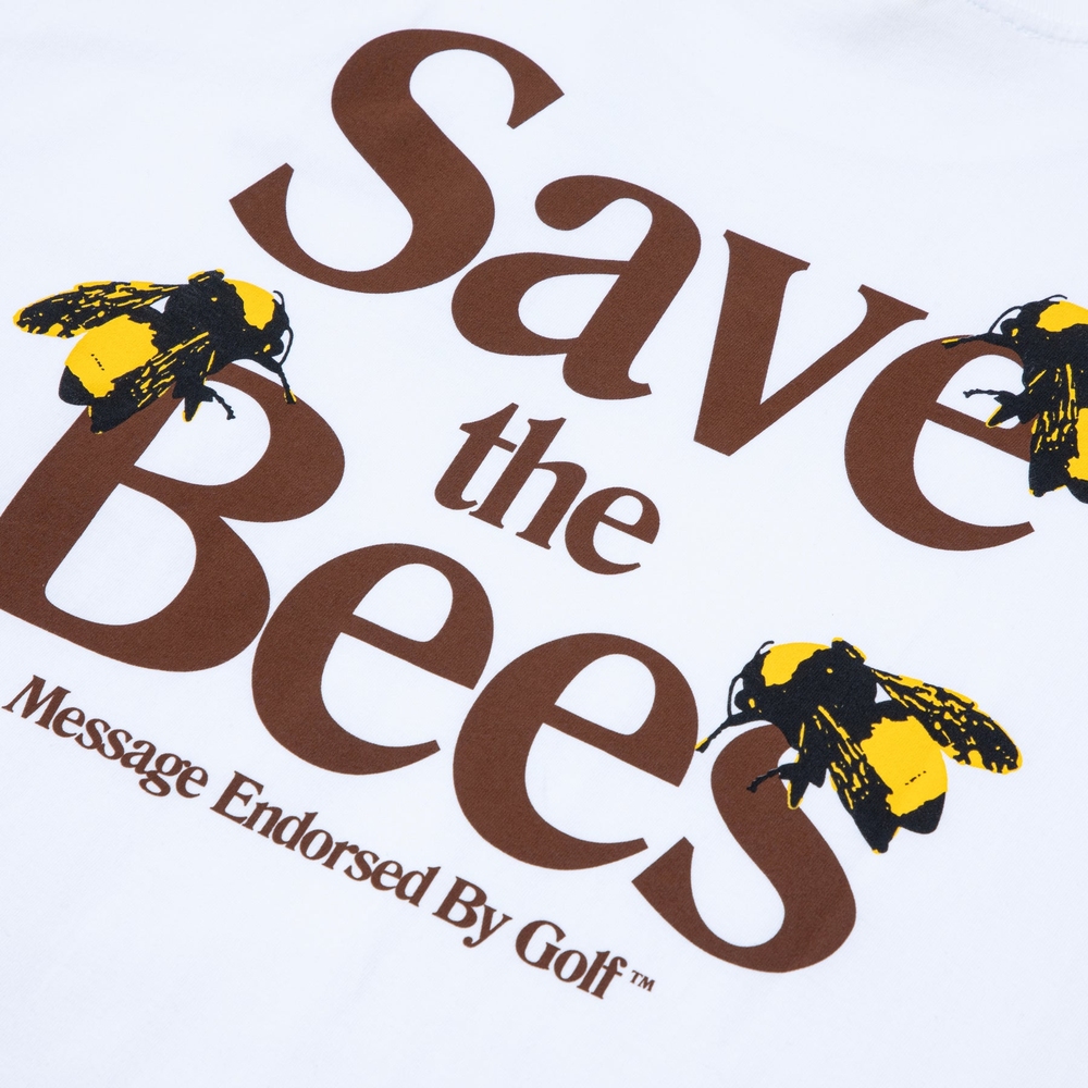 SAVE THE BEES TEE White/Brown