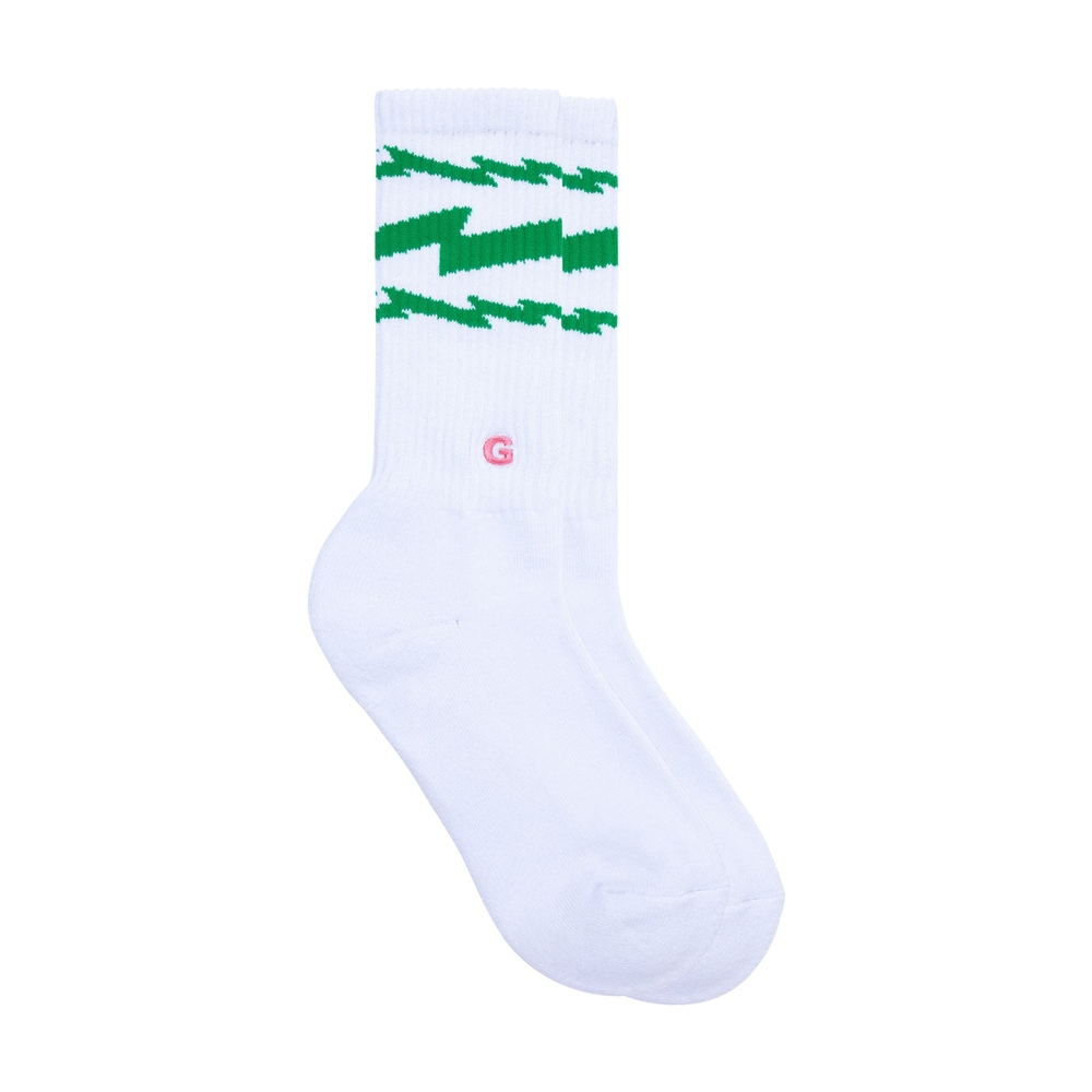 3PK LIGHTNING SOCKS White/Lt Blue, White/Pink, White/Green