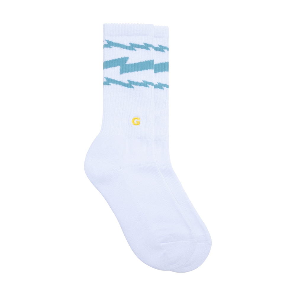 3PK LIGHTNING SOCKS White/Lt Blue, White/Pink, White/Green