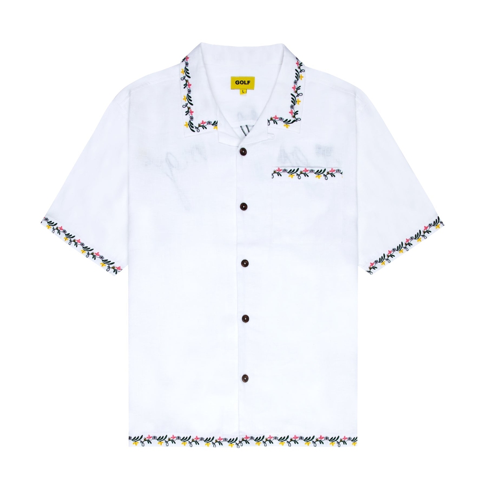 GARDEN LINEN BUTTON UP White