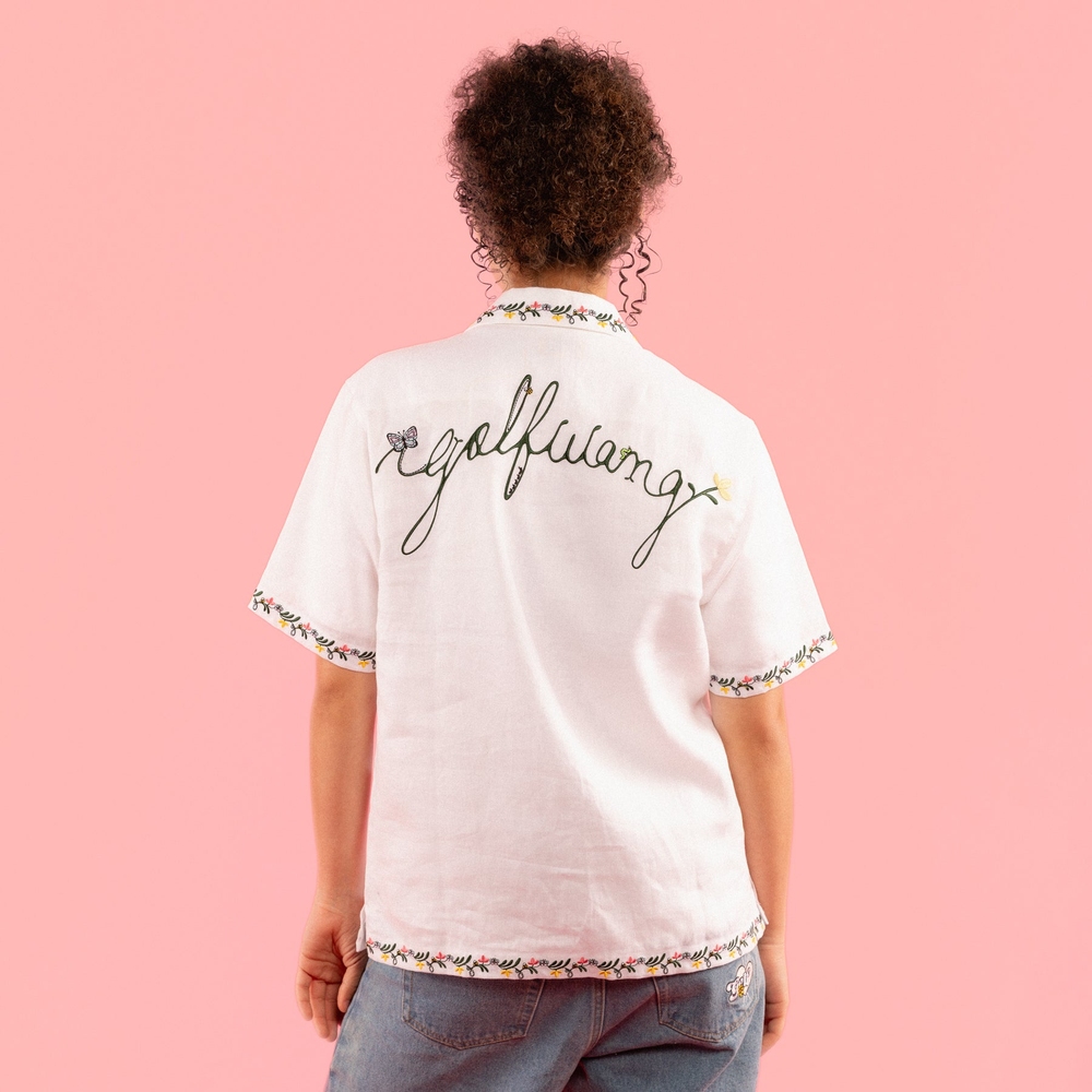 GARDEN LINEN BUTTON UP White